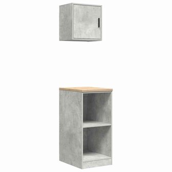 Garagekasten 2 st bewerkt hout betongrijs 2