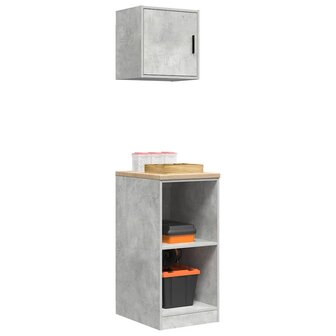 Garagekasten 2 st bewerkt hout betongrijs 4