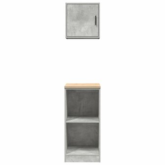 Garagekasten 2 st bewerkt hout betongrijs 5