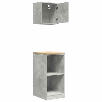 Garagekasten 2 st bewerkt hout betongrijs 6