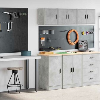 Garagekasten 2 st bewerkt hout betongrijs 1