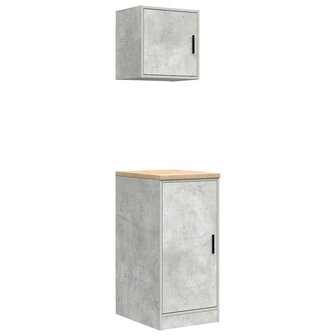 Garagekasten 2 st bewerkt hout betongrijs 2