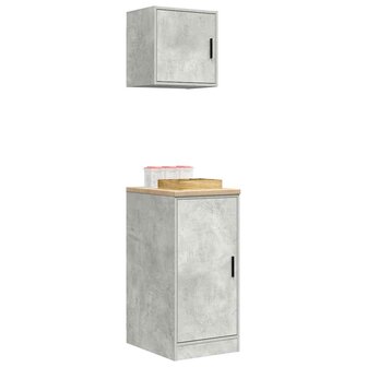Garagekasten 2 st bewerkt hout betongrijs 4