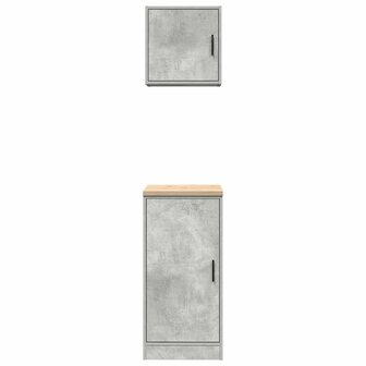 Garagekasten 2 st bewerkt hout betongrijs 8