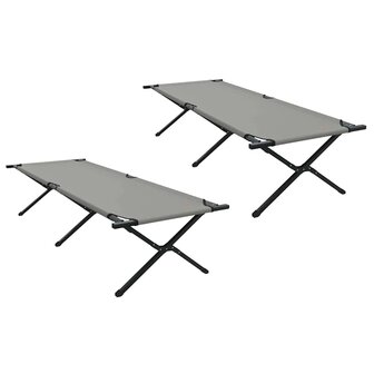 Opvouwbaar Veldbed 2 pcs Grijs 210 x 80 x 46 cm Oxford stof 2