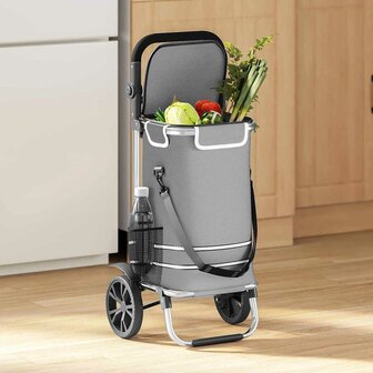 Boodschappentrolley Grijs 36,5 x 46,5 x 100,5 cm Oxford stof 1