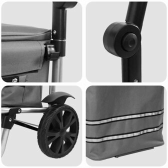 Boodschappentrolley Grijs 36,5 x 46,5 x 100,5 cm Oxford stof 7