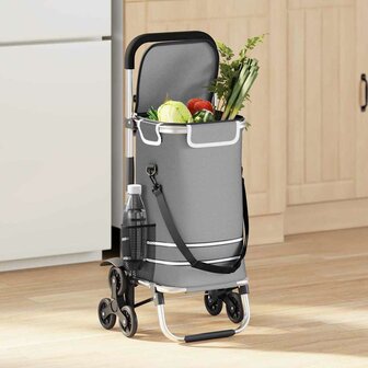 Boodschappentrolley Grijs 47 x 39 x 100,5 cm Oxford stof 1