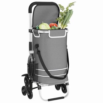 Boodschappentrolley Grijs 47 x 39 x 100,5 cm Oxford stof 3