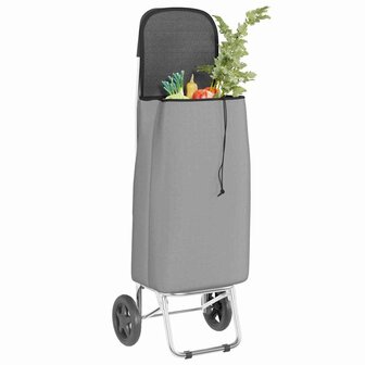 Boodschappentrolley Grijs 35 x 28 x 92 cm Oxford stof 3