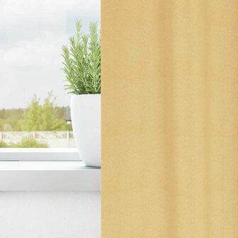 Zwart-out Gordijnen met Ringen 2 pcs Beige 225 x 140 cm 3