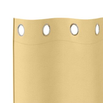 Zwart-out Gordijnen met Ringen 2 pcs Beige 225 x 140 cm 5