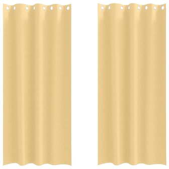 Zwart-out Gordijnen met Ringen 2 pcs Beige 245 x 140 cm 2