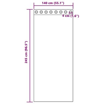 Zwart-out Gordijnen met Ringen 2 pcs Beige 245 x 140 cm 8