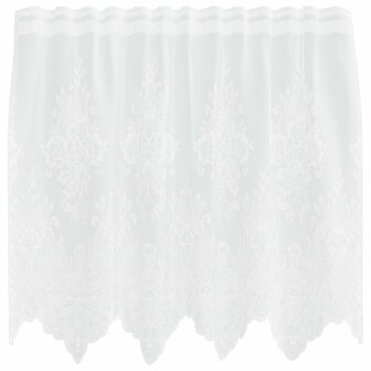 Kantgordijn met gordijnen Bloemen Wit 80 x 150 cm Polyester 2