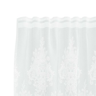 Kantgordijn met gordijnen Bloemen Wit 100 x 200 cm Polyester 4