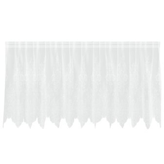Kantgordijn met gordijnen Bloemen Wit 120 x 300 cm Polyester 2