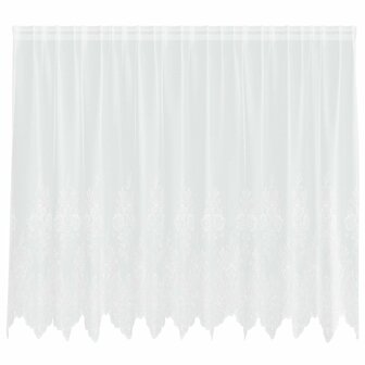 Kantgordijn met gordijnen Bloemen Wit 160 x 300 cm Polyester 2