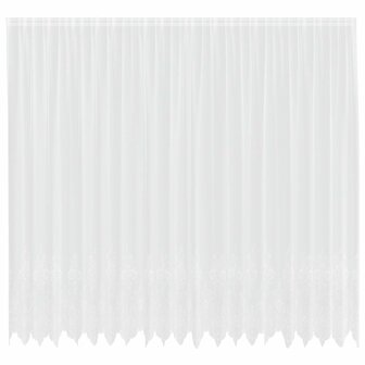 Kantgordijn met gordijnen Bloemen Wit 260 x 500 cm Polyester 2