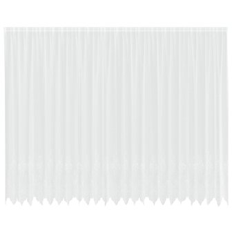 Kantgordijn met gordijnen Bloemen Wit 280 x 600 cm Polyester 2