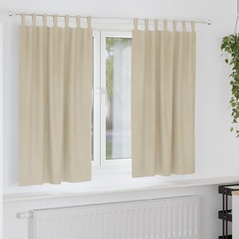 Verduisterende gordijnen 2 pcs Cr&egrave;me 140 x 175 cm Fluweel 1