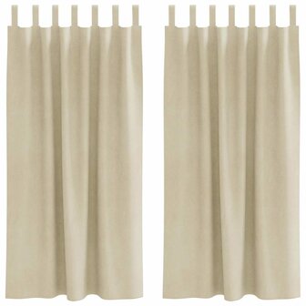 Verduisterende gordijnen 2 pcs Cr&egrave;me 140 x 175 cm Fluweel 2
