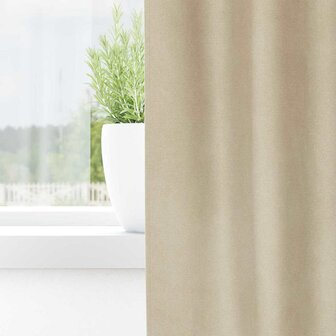 Verduisterende gordijnen 2 pcs Cr&egrave;me 140 x 175 cm Fluweel 3