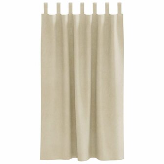 Verduisterende gordijnen 2 pcs Cr&egrave;me 140 x 175 cm Fluweel 4