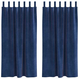 Verduisterende gordijnen 2 pcs Donkerblauw 140 x 175 cm Fluweel 2