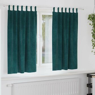 Verduisterende gordijnen 2 pcs Donkergroen 140 x 175 cm Fluweel 1