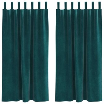 Verduisterende gordijnen 2 pcs Donkergroen 140 x 175 cm Fluweel 2