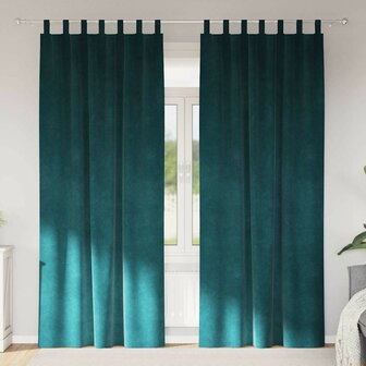 Verduisterende gordijnen 2 pcs Donkergroen 140 x 225 cm Fluweel 1