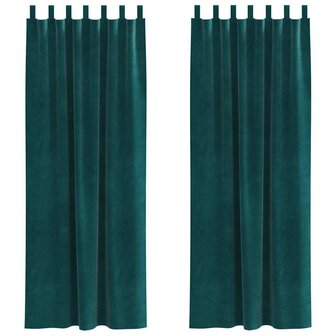 Verduisterende gordijnen 2 pcs Donkergroen 140 x 225 cm Fluweel 2
