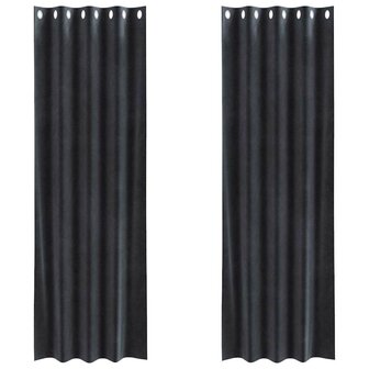Verduisterende gordijnen 2 pcs Donkergrijs 140 x 225 cm Fluweel 2