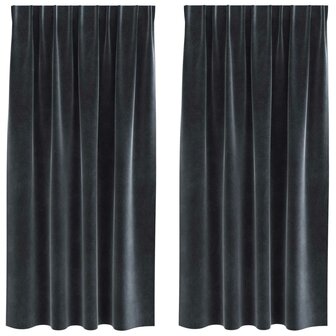 Verduisterende gordijnen 2 pcs Donkergrijs 140 x 175 cm Fluweel 2