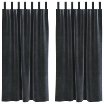 Verduisterende gordijnen 2 pcs Donkergrijs 140 x 175 cm Fluweel 2