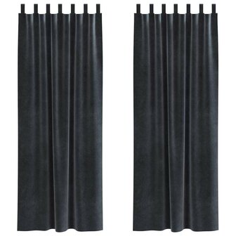 Verduisterende gordijnen 2 pcs Donkergrijs 140 x 225 cm Fluweel 2