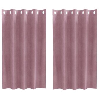 Verduisterende gordijnen 2 pcs Donkerroze 140 x 140 cm Fluweel 2