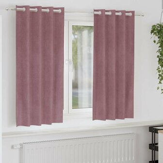 Verduisterende gordijnen 2 pcs Donkerroze 140 x 175 cm Fluweel 1