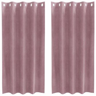Verduisterende gordijnen 2 pcs Donkerroze 140 x 175 cm Fluweel 2