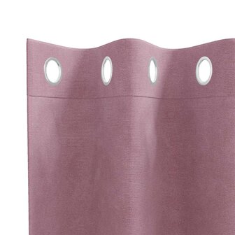 Verduisterende gordijnen 2 pcs Donkerroze 140 x 175 cm Fluweel 5