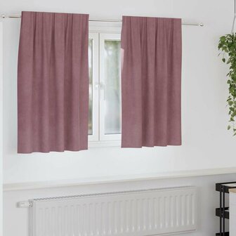 Verduisterende gordijnen 2 pcs Donkerroze 140 x 140 cm Fluweel 1