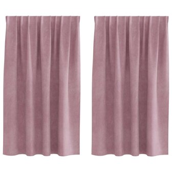 Verduisterende gordijnen 2 pcs Donkerroze 140 x 140 cm Fluweel 2