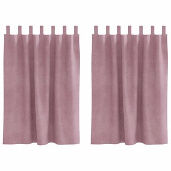Verduisterende gordijnen 2 pcs Donkerroze 140 x 140 cm Fluweel 2