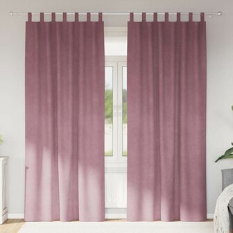 Verduisterende gordijnen 2 pcs Donkerroze 140 x 260 cm Fluweel 1