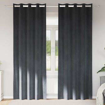 Verduisterende gordijnen 2 pcs Lichtgrijs 140 x 225 cm Fluweel 1