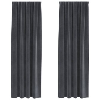 Verduisterende gordijnen 2 pcs Lichtgrijs 140 x 225 cm Fluweel 2