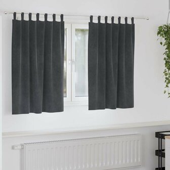 Verduisterende gordijnen 2 pcs Lichtgrijs 140 x 140 cm Fluweel 1