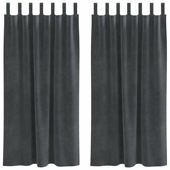 Verduisterende gordijnen 2 pcs Lichtgrijs 140 x 175 cm Fluweel 2
