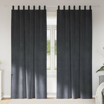 Verduisterende gordijnen 2 pcs Lichtgrijs 140 x 260 cm Fluweel 1